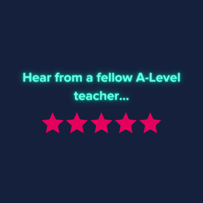 Hear from a fellow A-Level teacher...with pink stars underneath it