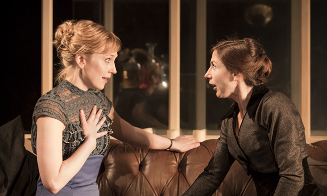 Hattie Morahan (Nora) and  Susannah Wise (Mrs Linde) in A Doll's House | Young Vic © Johan Persson