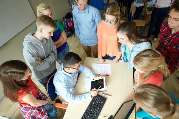 Students working in a group