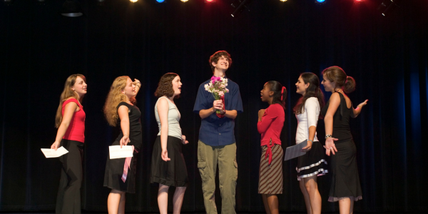 Students on stage